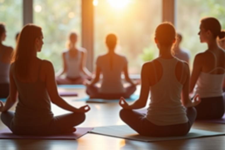 Group of people sitting in a circle meditating